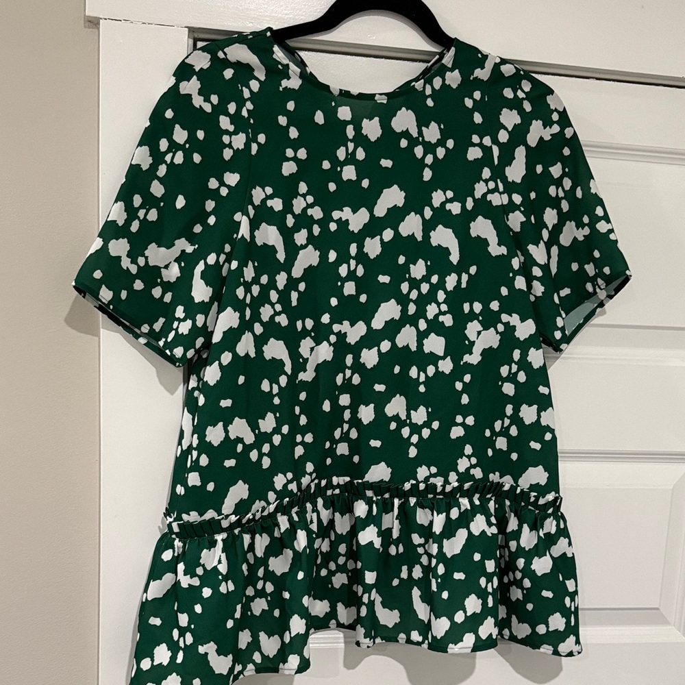 Green and white Crosby blouse